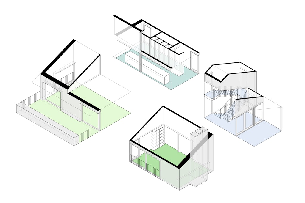 Oregon City House. Isometric diagram of the proposed condition